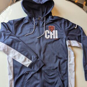 Chicago Bears Men's Nike Navy/Gray Mascot Performance Full-Zip Hoodie